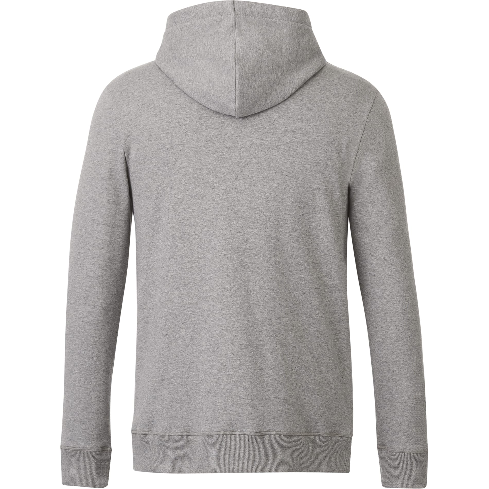 Rear View of Grey tentree Organic Cotton Zip Hoodie - Men's plain