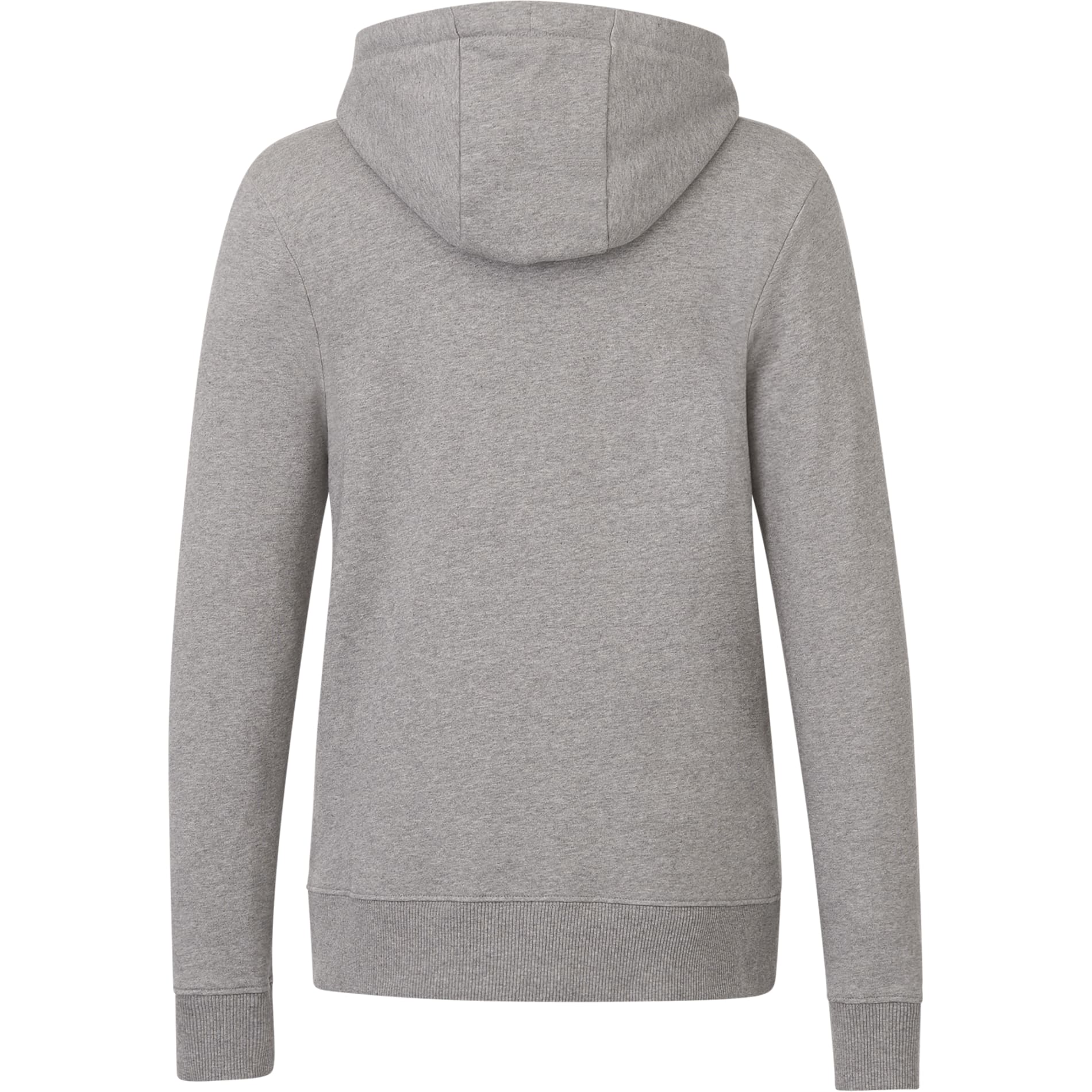 Rear View of Grey tentree Organic Cotton Zip Hoodie - Women's plain