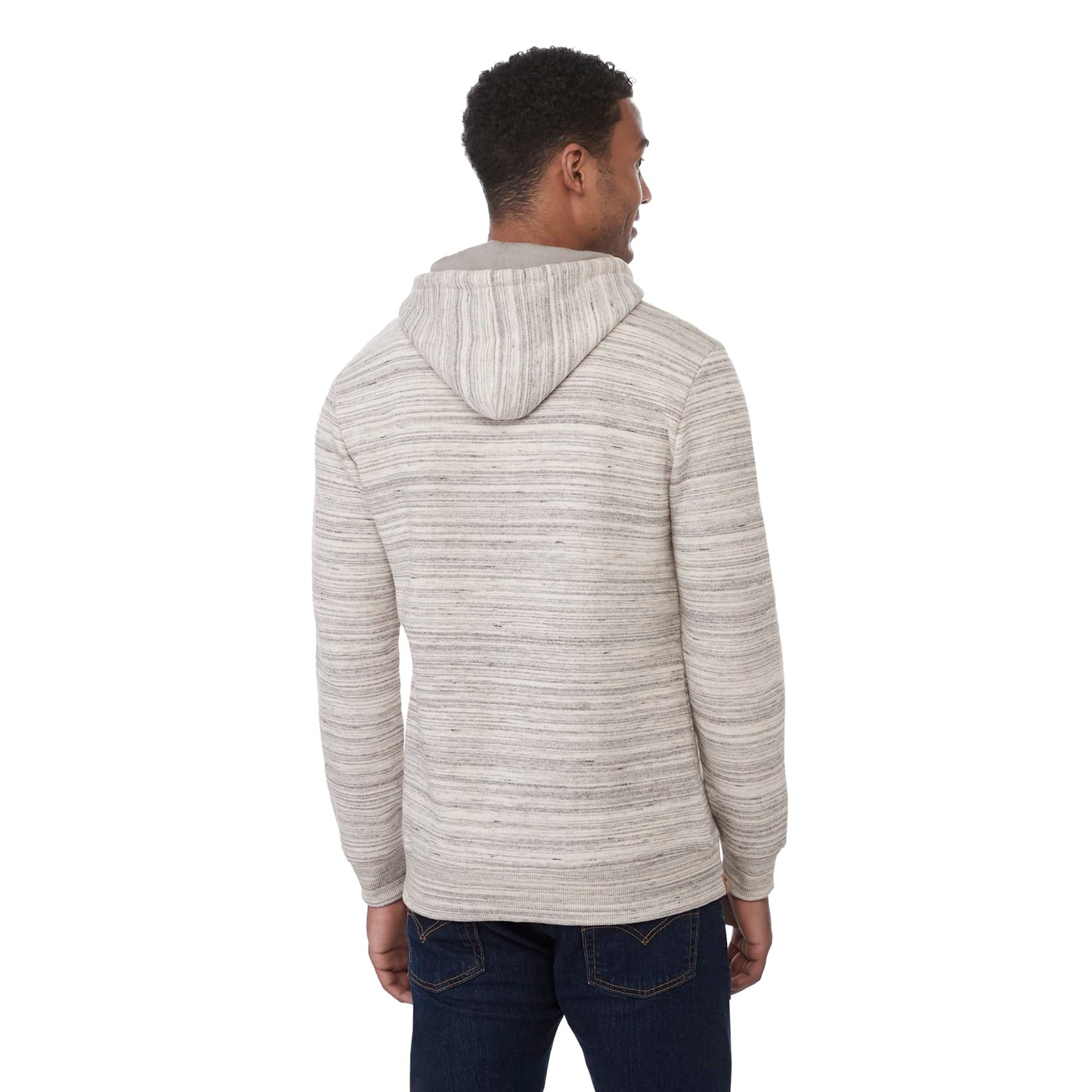 Rear View of Grey tentree Space Dye Classic Hoodie - Men's