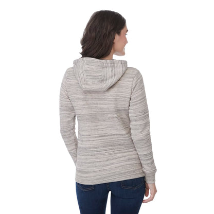 Rear View of Grey tentree Space Dye Zip Hoodie - Women's