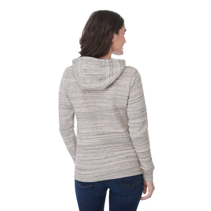 Rear View of Grey tentree Space Dye Zip Hoodie - Women's
