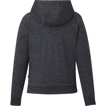 Rear View of Grey tentree Stretch Knit Quarter Zip - Women's plain