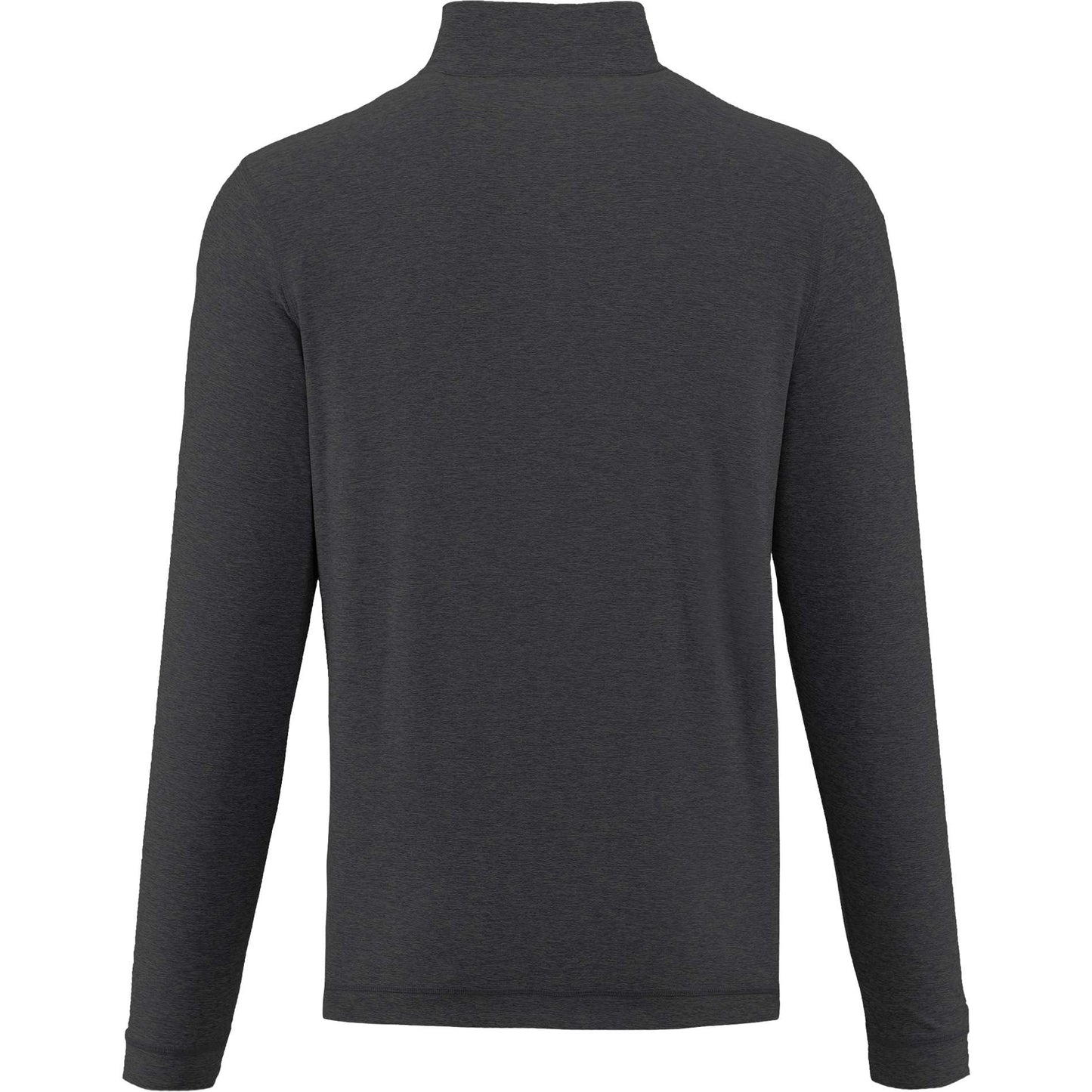 Rear View of Grey WELLABLE Men's Knit 1/4 Zip plain