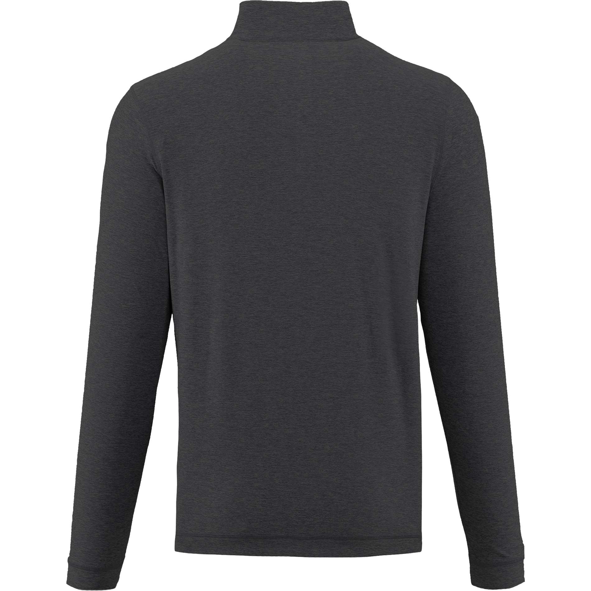 Rear View of Grey WELLABLE Men's Knit 1/4 Zip plain