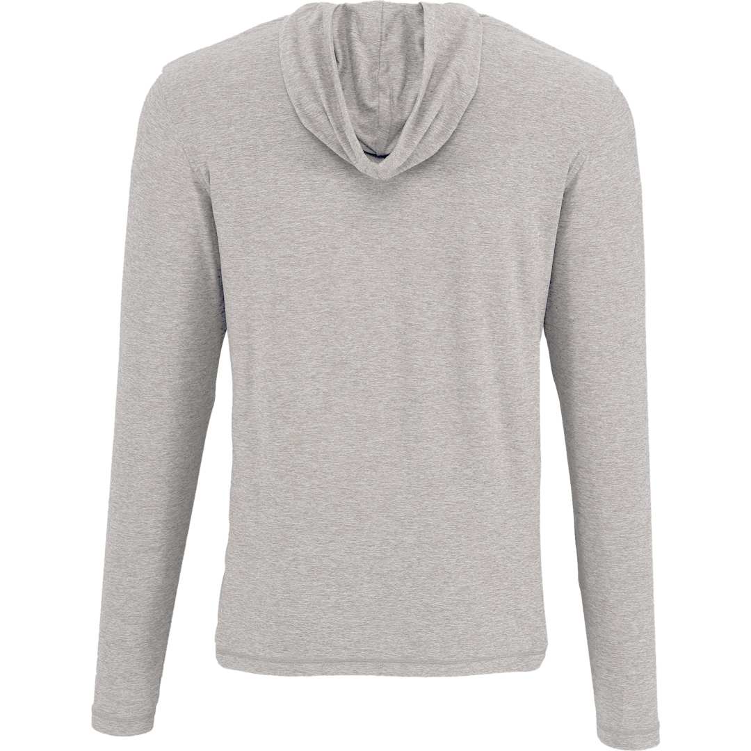 Rear View of Grey WELLABLE Men's Knit Hoodie plain