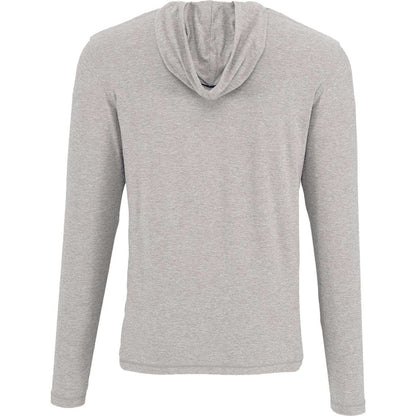 Rear View of Grey WELLABLE Men's Knit Hoodie plain