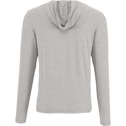 Rear View of Grey WELLABLE Men's Knit Hoodie plain