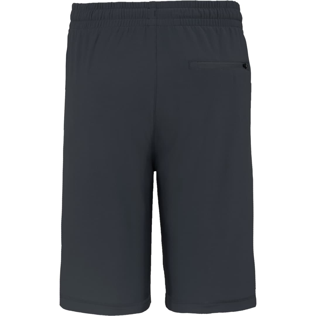 Rear View of Grey WELLABLE Men's Knit Short plain