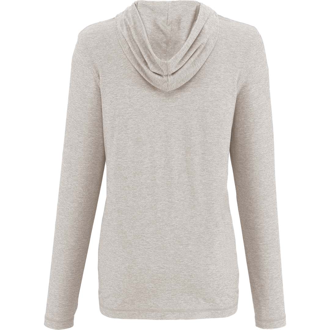 Rear View of Grey WELLABLE Women's Knit Hoodie plain