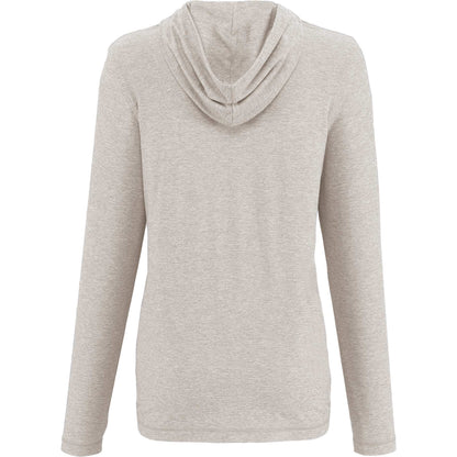 Rear View of Grey WELLABLE Women's Knit Hoodie plain