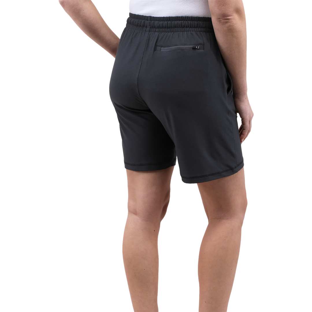 Rear View of Grey WELLABLE Women's Knit Short plain