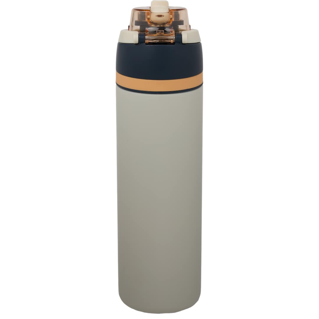 Rear View of Natural Elvin 28oz Recycled Stainless Flip Straw Bottle plain