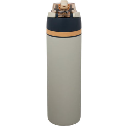 Rear View of Natural Elvin 28oz Recycled Stainless Flip Straw Bottle plain