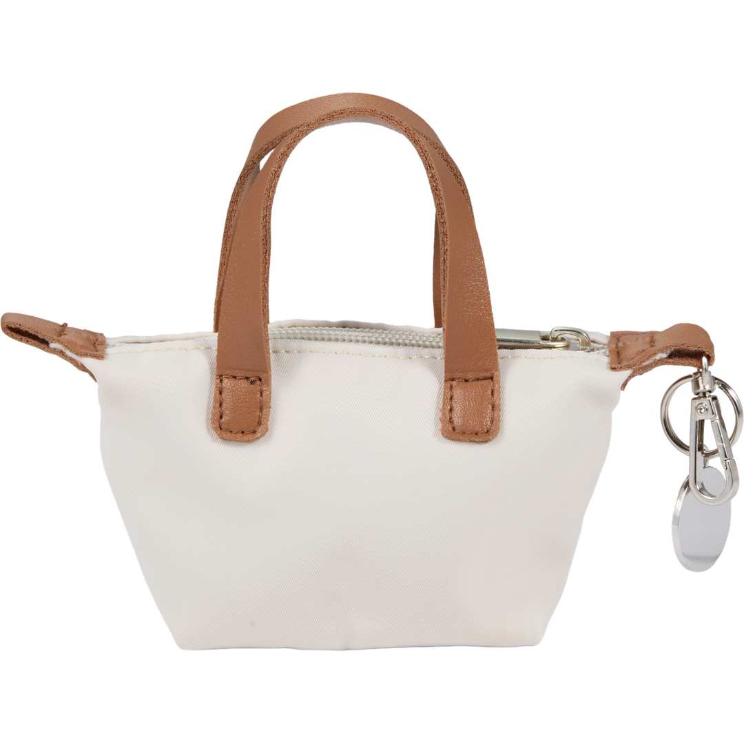 Rear View of Natural Mini Fontaine Tote Charm