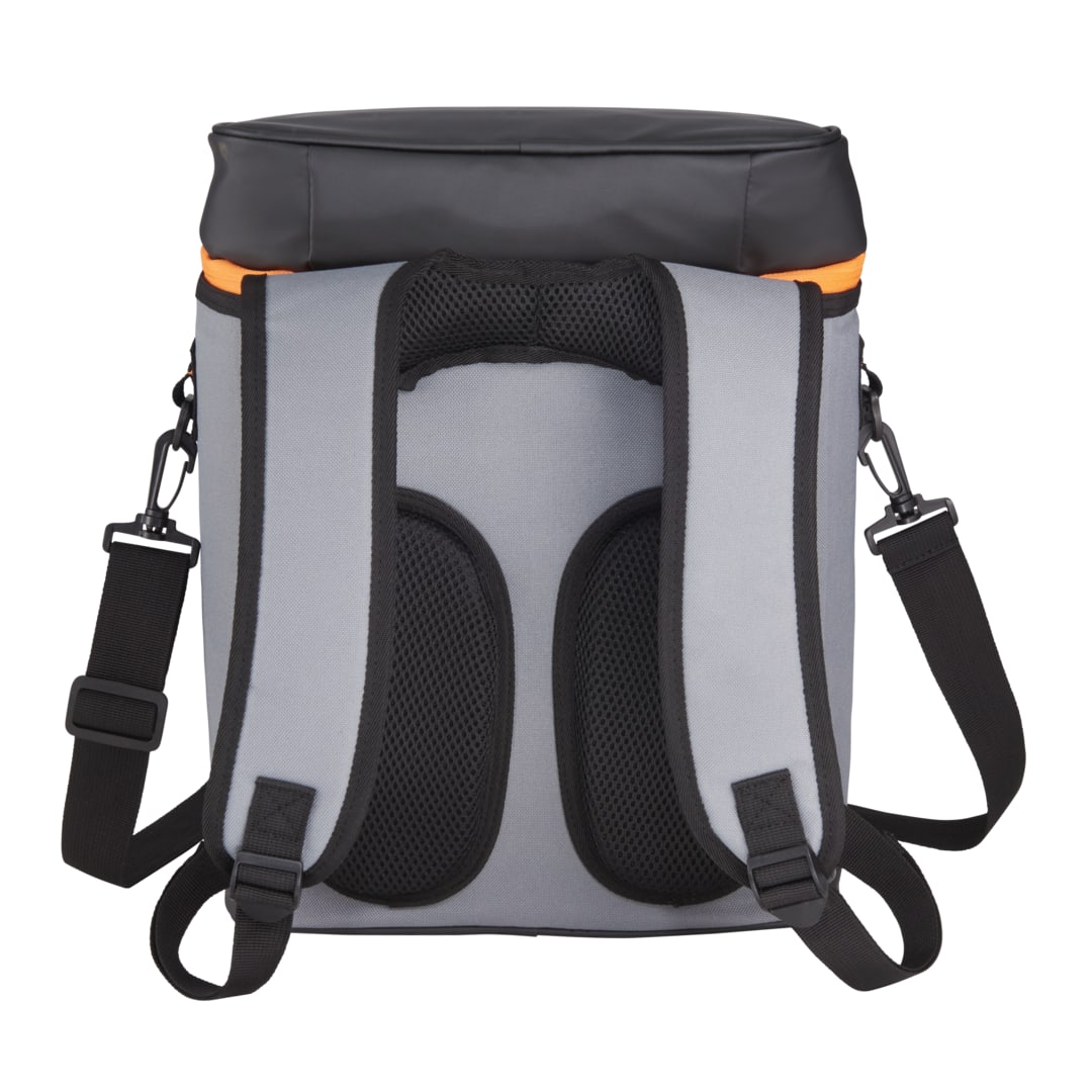Rear View of Orange 20 Can Backpack Cooler