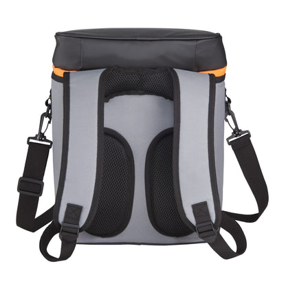 Rear View of Orange 20 Can Backpack Cooler