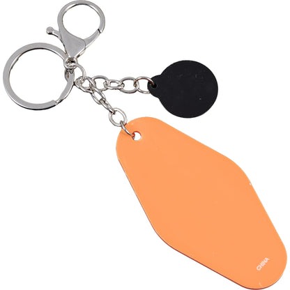 Rear View of Orange Basketball Motel Keychain plain