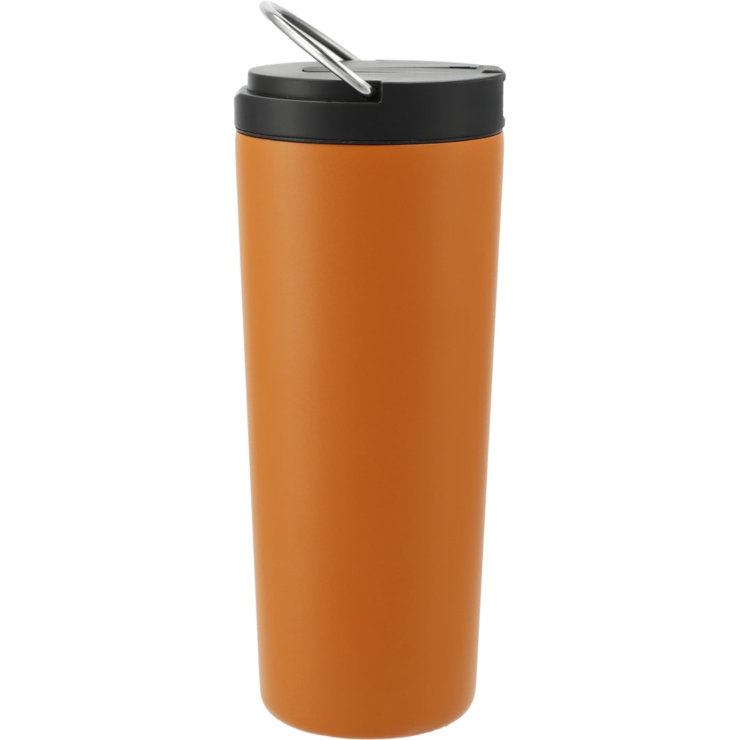 Rear View of Orange Thor Copper Insulated Tumbler 24oz Flip Straw Lid