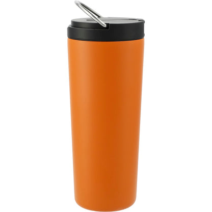 Rear View of Orange Thor Copper Insulated Tumbler 24oz Flip Straw Lid