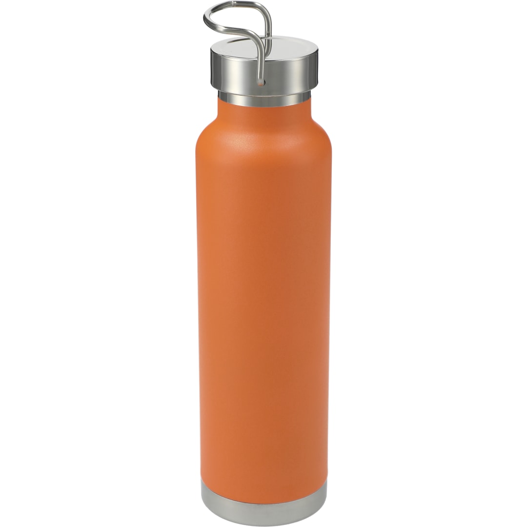 Rear View of Orange Thor Copper Vacuum Insulated Bottle 22oz plain