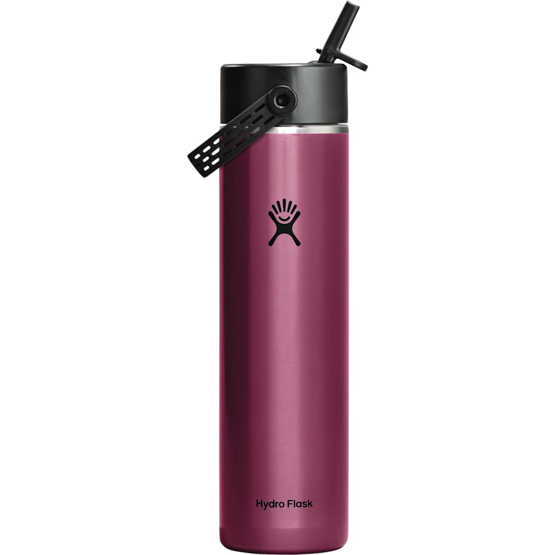 Rear View of Red Hydro Flask® Lightweight Bottle w/ Straw Lid 24oz