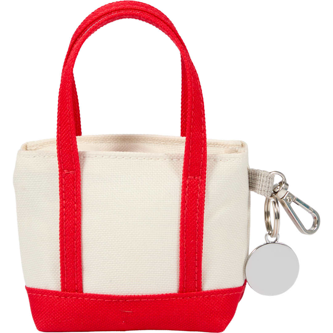 Rear View of Red Mini Tote Bag Charm