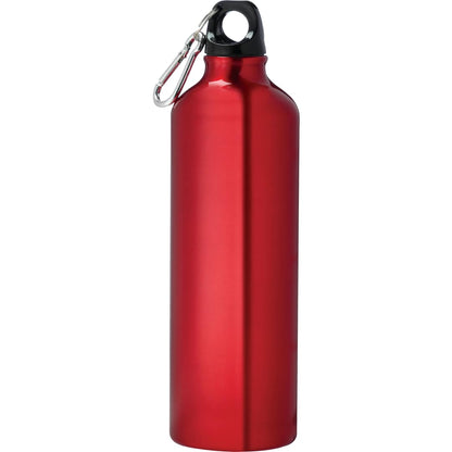 Rear View of Red Pacific 26oz Aluminum Sports Bottle plain