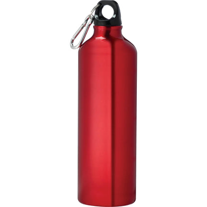 Rear View of Red Pacific 26oz Aluminum Sports Bottle plain