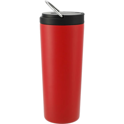 Rear View of Red Thor Copper Insulated Tumbler 24oz Flip Straw Lid