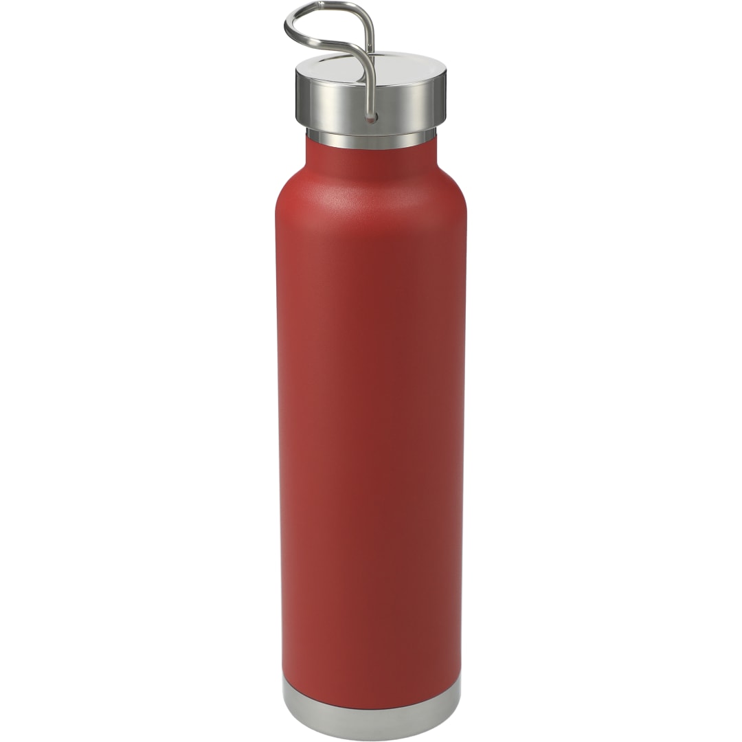 Rear View of Red Thor Copper Vacuum Insulated Bottle 22oz plain