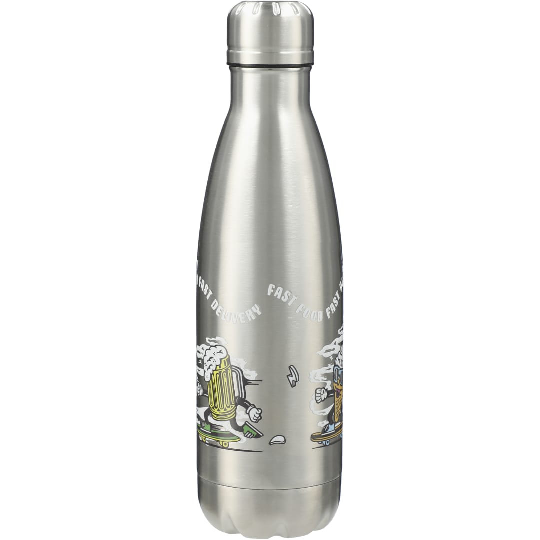 Rear View of Silver Copper Vacuum Insulated Bottle 17oz