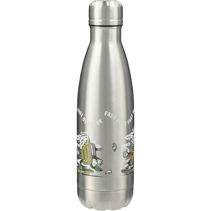Rear View of Silver Copper Vacuum Insulated Bottle 17oz