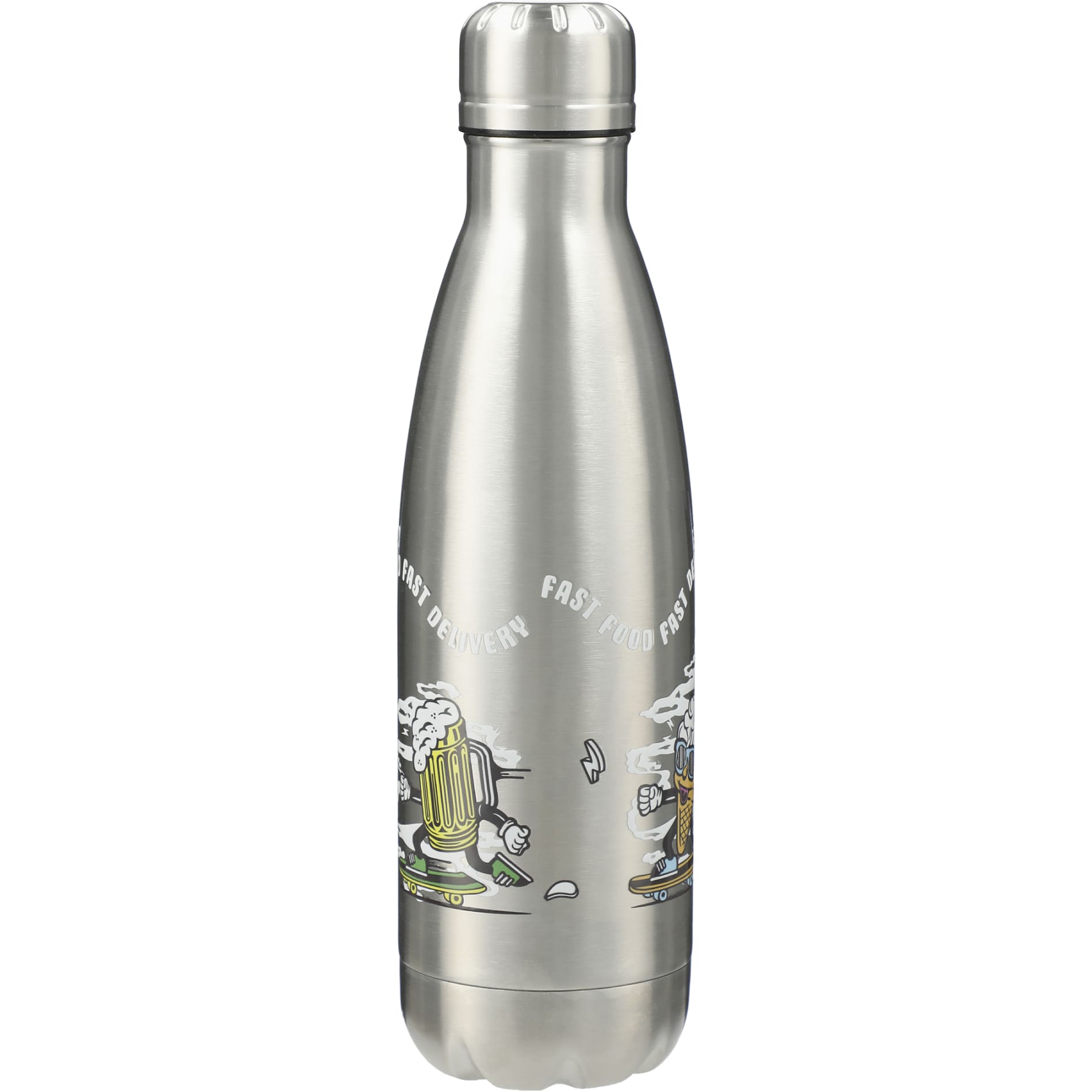 Rear View of Silver Copper Vacuum Insulated Bottle 17oz
