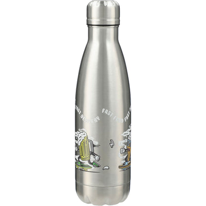 Rear View of Silver Copper Vacuum Insulated Bottle 17oz