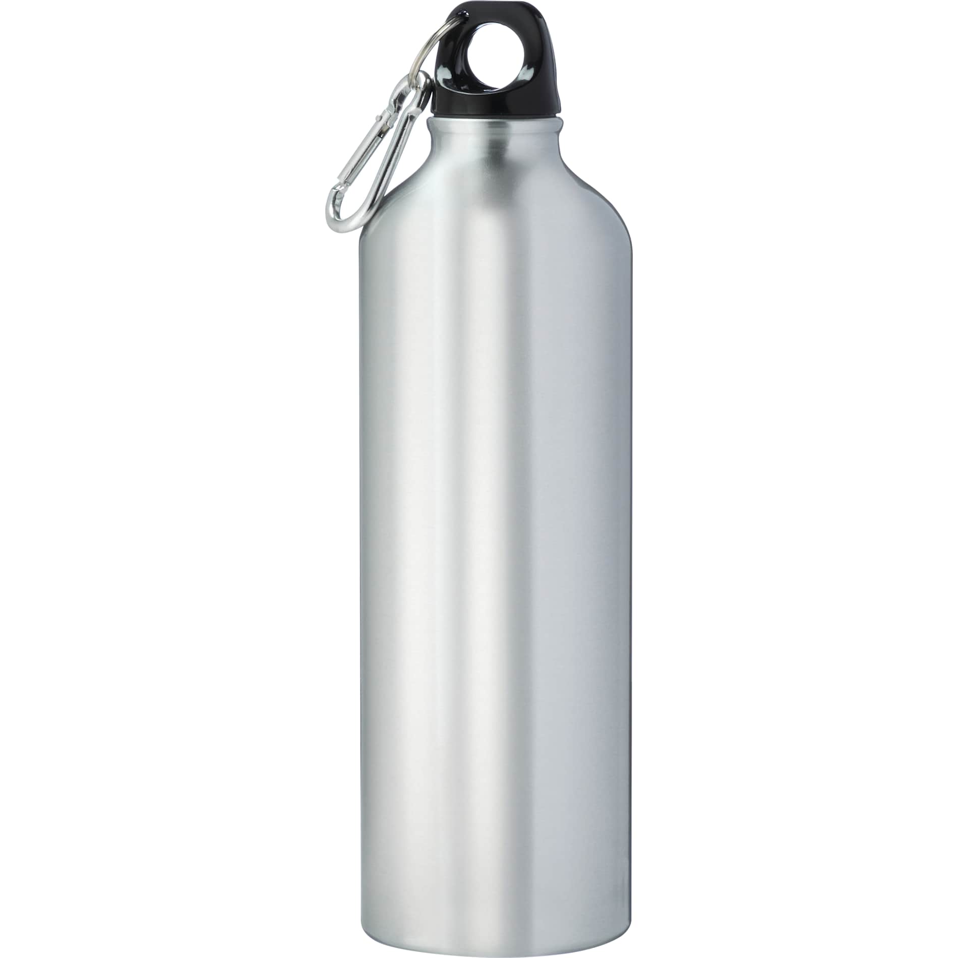 Rear View of Silver Pacific 26oz Aluminum Sports Bottle plain