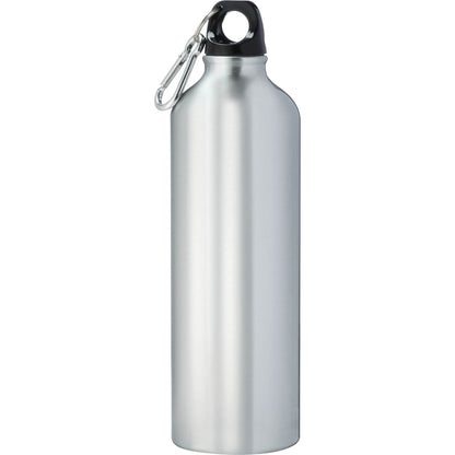 Rear View of Silver Pacific 26oz Aluminum Sports Bottle plain