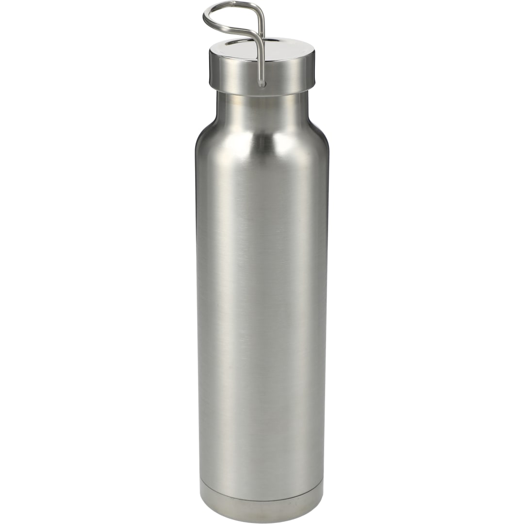 Rear View of Silver Thor Copper Vacuum Insulated Bottle 22oz plain