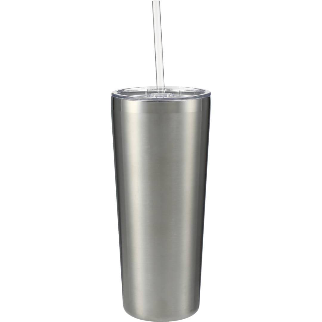 Rear View of Silver Thor Copper Vacuum Insulated Tumbler 22oz plain