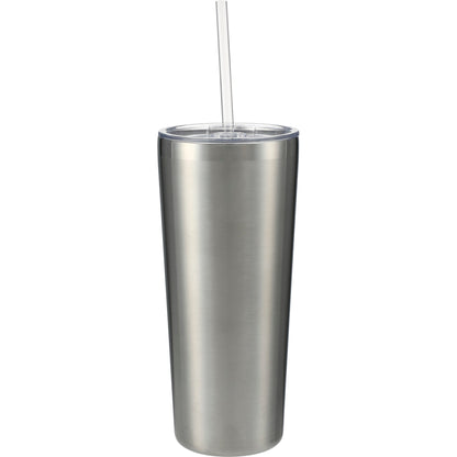 Rear View of Silver Thor Copper Vacuum Insulated Tumbler 22oz plain