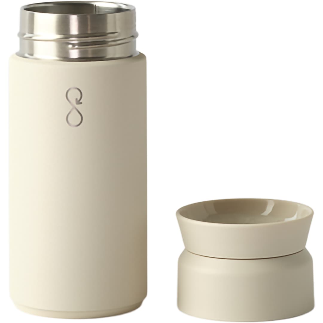 Rear View of Tan Ocean Bottle Coffee Flask 350ml