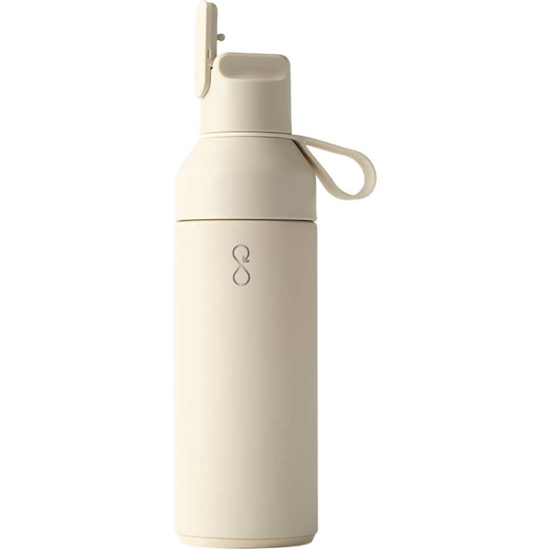 Rear View of Tan Ocean Bottle Go Sports Bottle  500ml