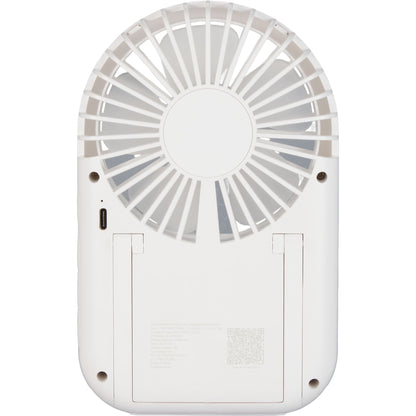 Rear View of White Audio Breeze Desktop Fan with Bluetooth Speaker