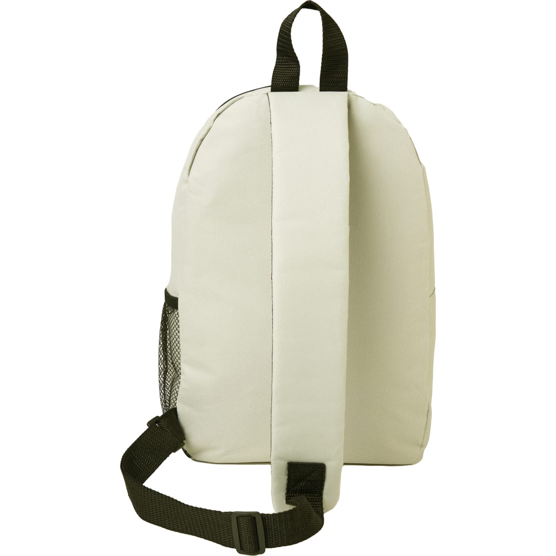 Rear View of White Barton Recycled Sling Backpack