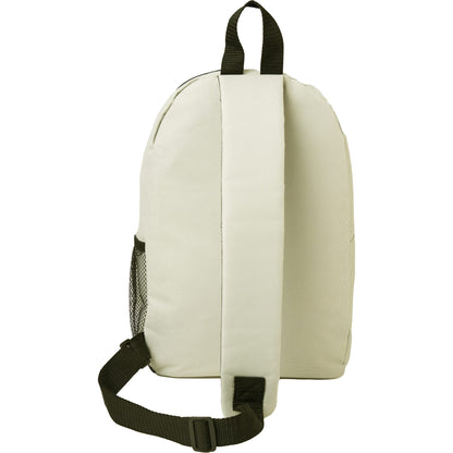 Rear View of White Barton Recycled Sling Backpack