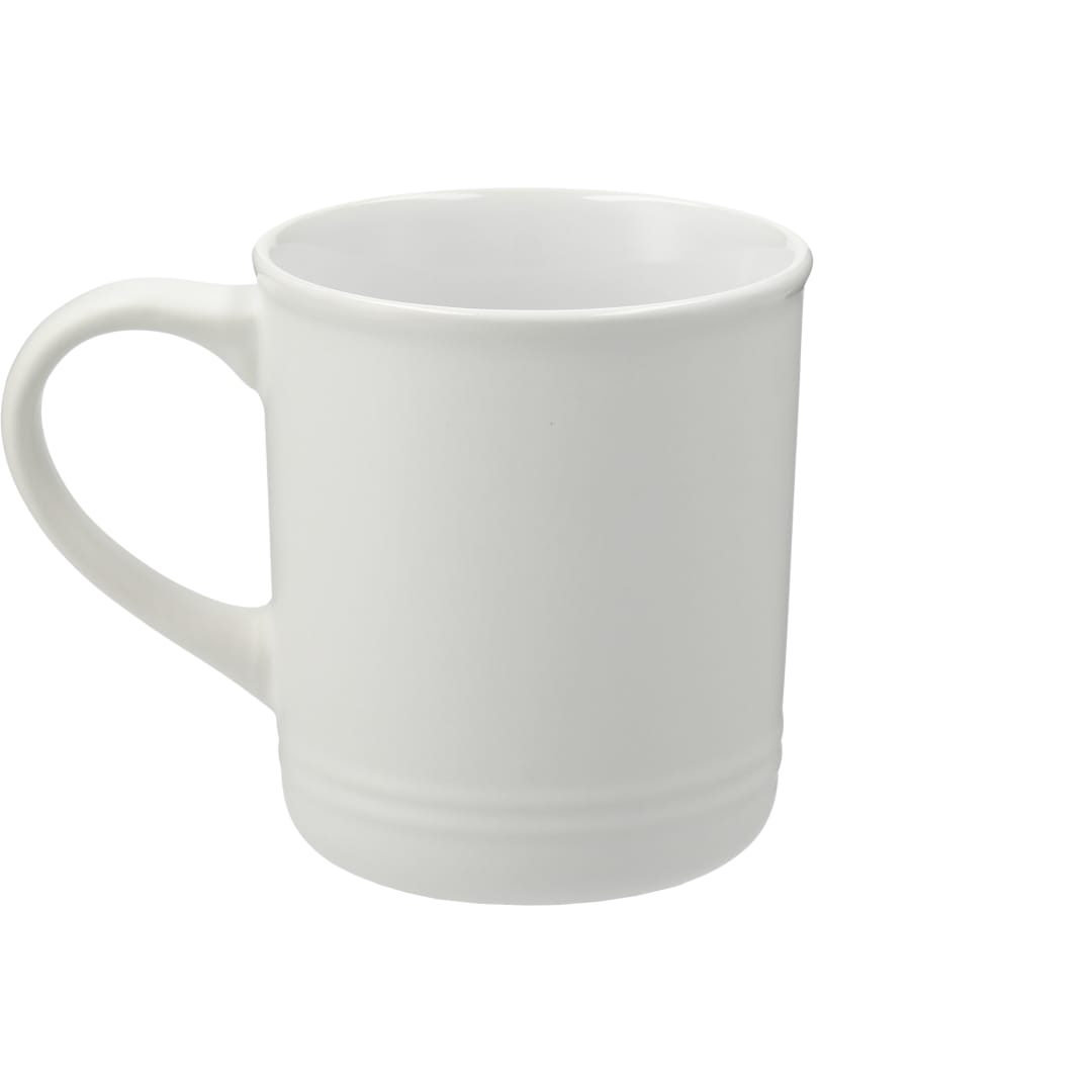 Rear View of White Bronx 12oz Ceramic Mug plain