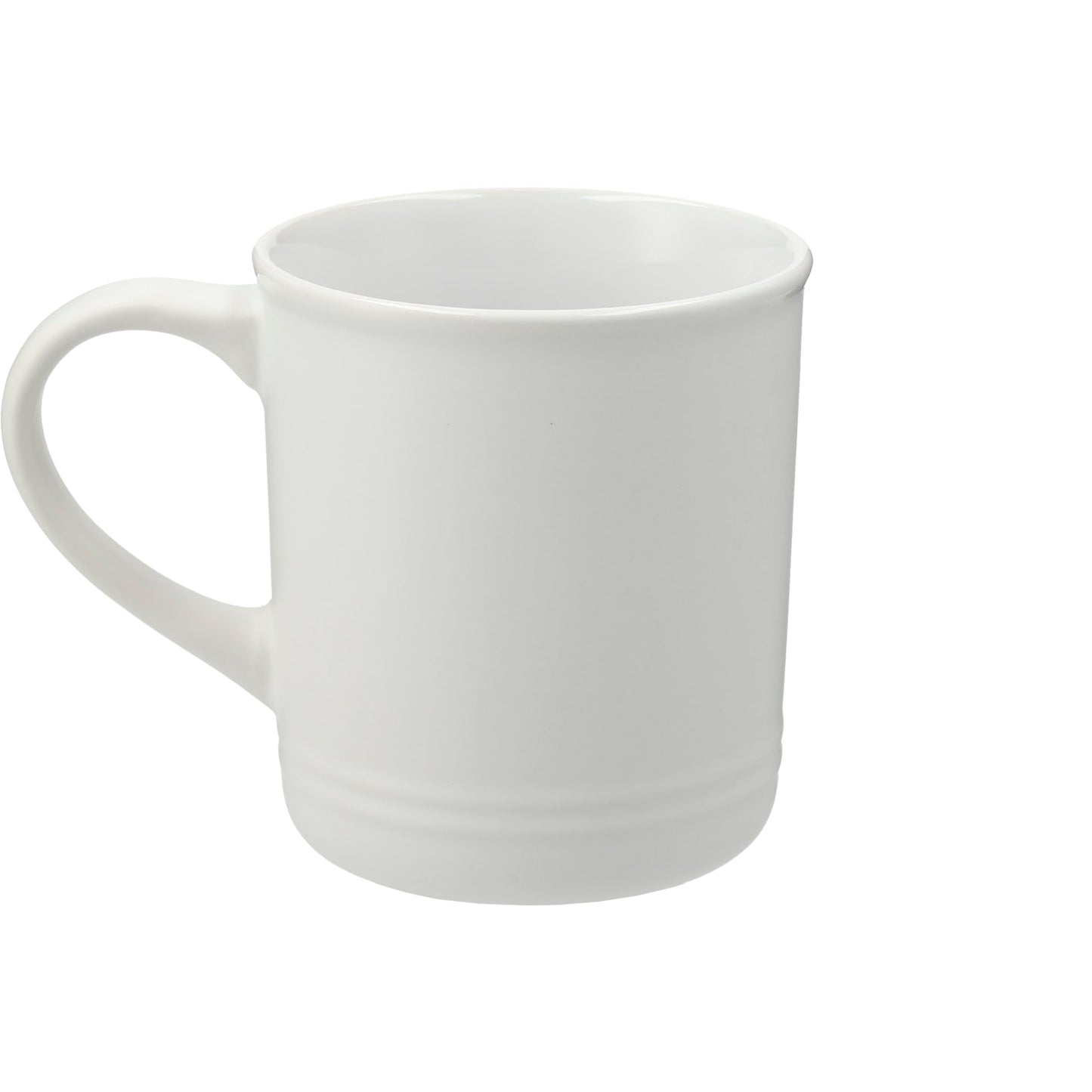 Rear View of White Bronx 12oz Ceramic Mug plain