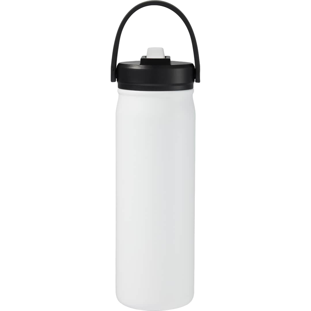 Rear View of White Carpo 20oz Straw lid Vacuum Bottle