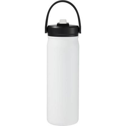 Rear View of White Carpo 20oz Straw lid Vacuum Bottle