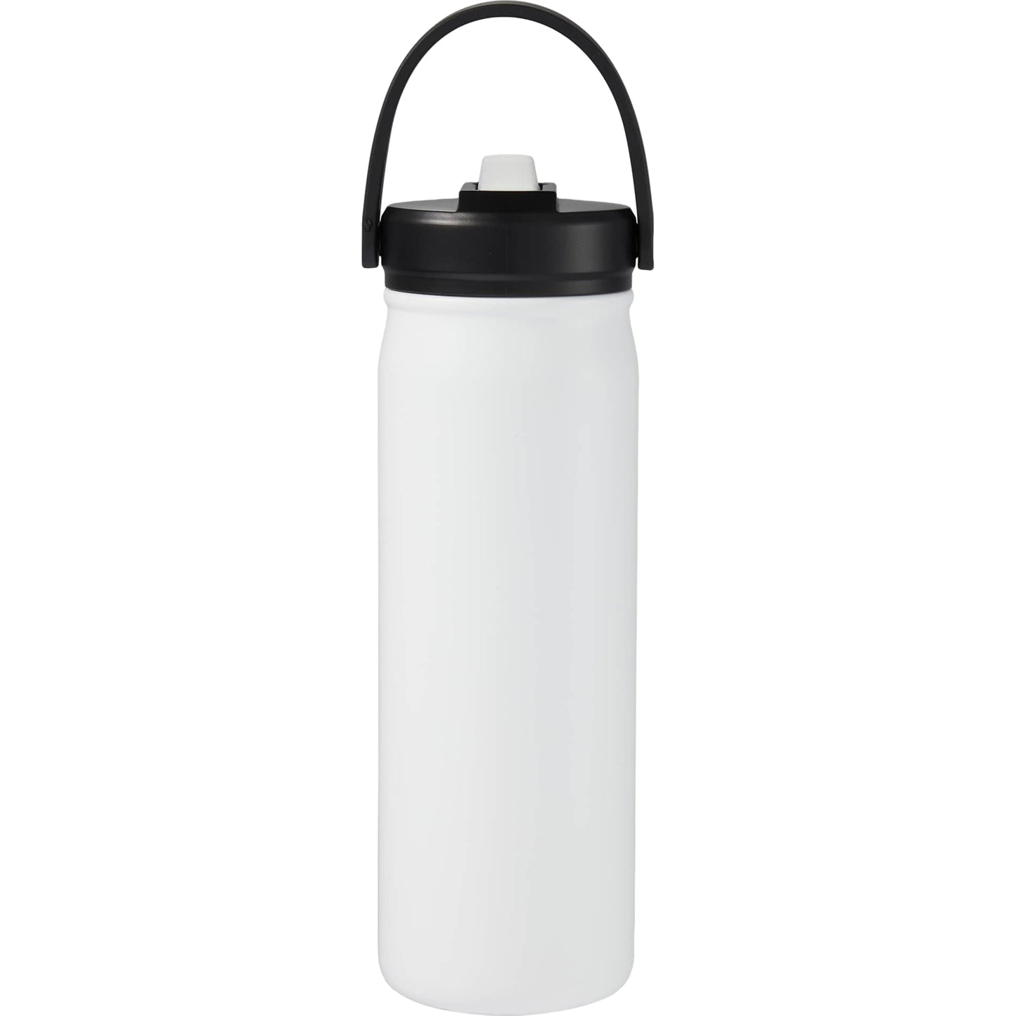 Rear View of White Carpo 20oz Straw lid Vacuum Bottle
