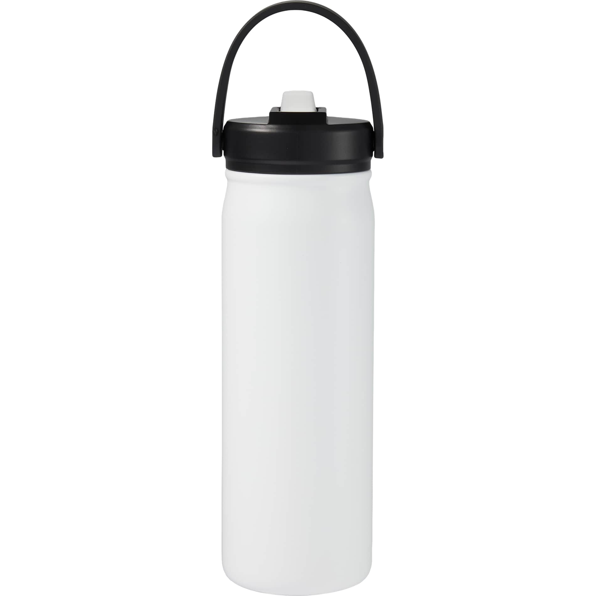 Rear View of White Carpo 20oz Straw lid Vacuum Bottle
